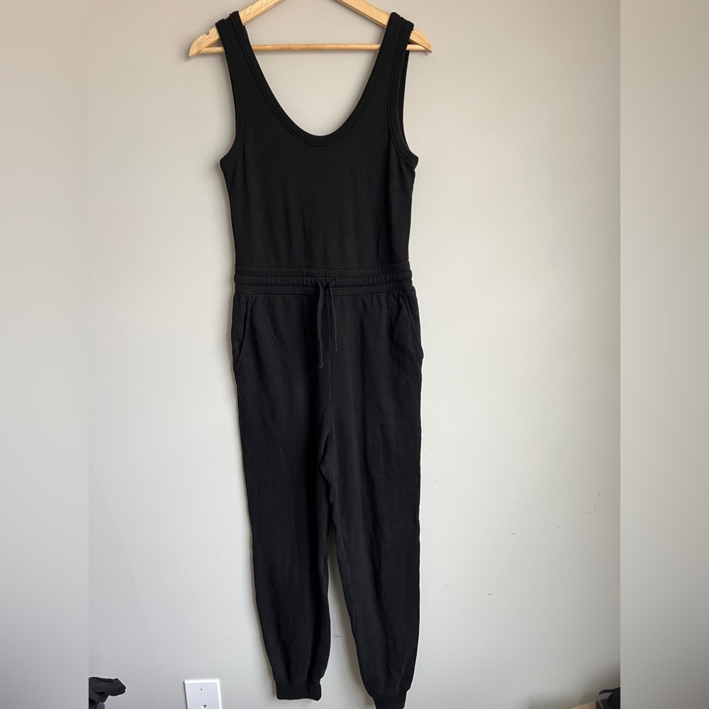 Everlane French Terry Black Jumpsuit - Size Small - Organic Cotton - Picture 2 of 8